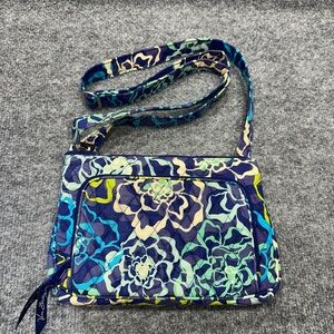 Vera Bradley Navy Teal Floral Quilted Crossbody GB0095